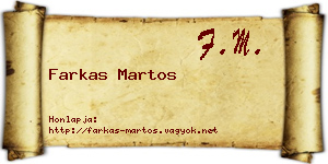Farkas Martos névjegykártya